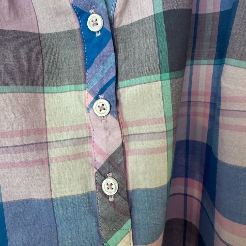 Talbots Multicolor Plaid Blouse US-Medium - Picture 6 of 8